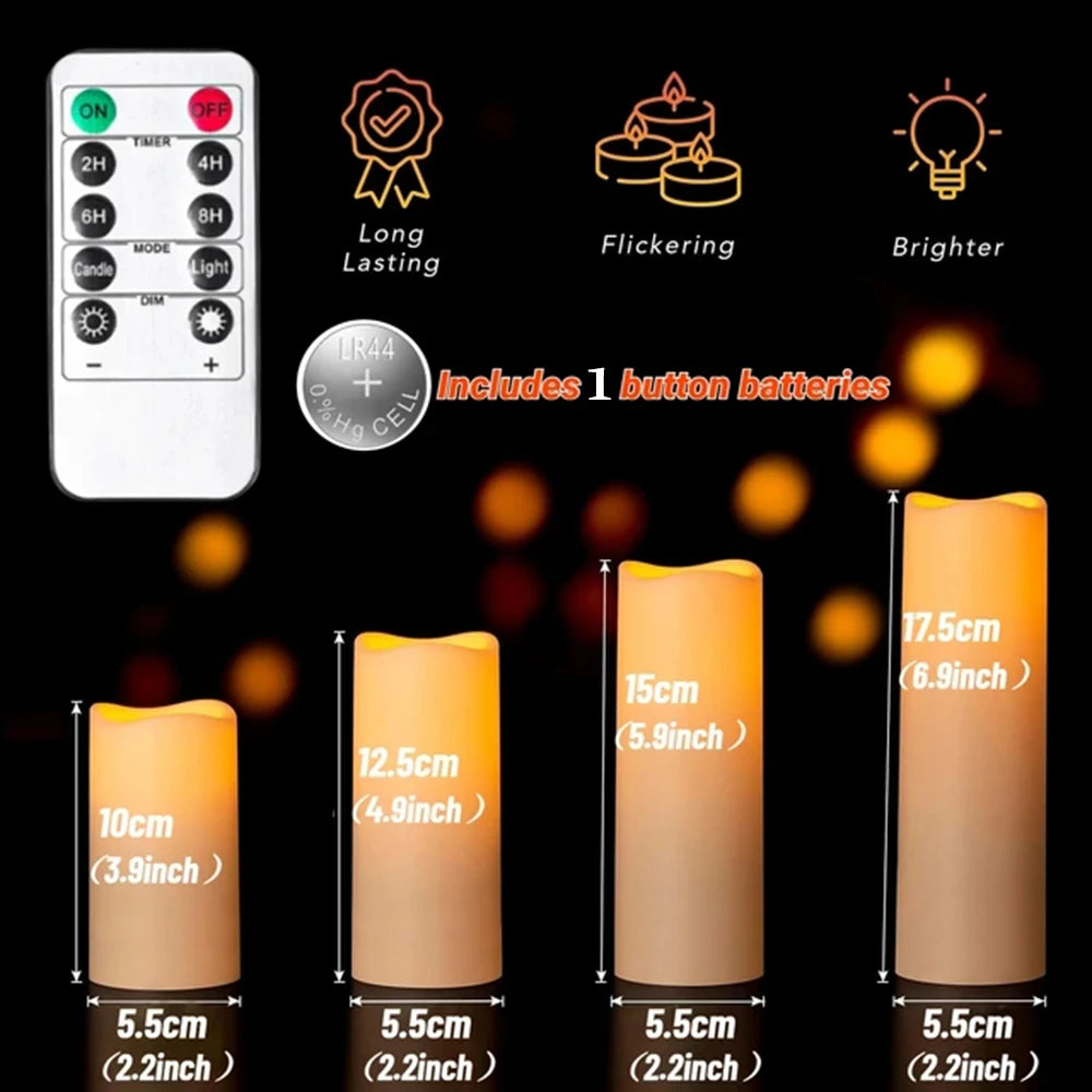 شموع LED بلا لهب | طقم