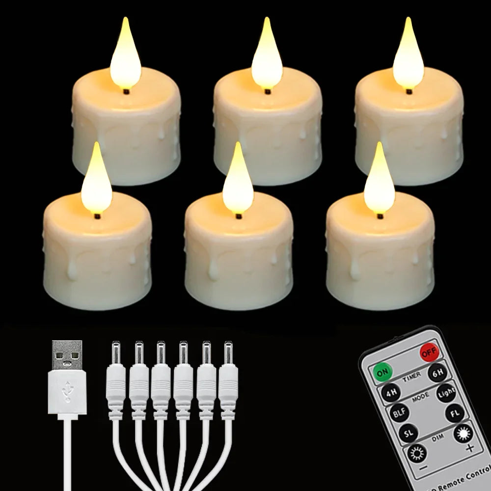 شموع LED قابلة للشحن بريموت ومؤقت
